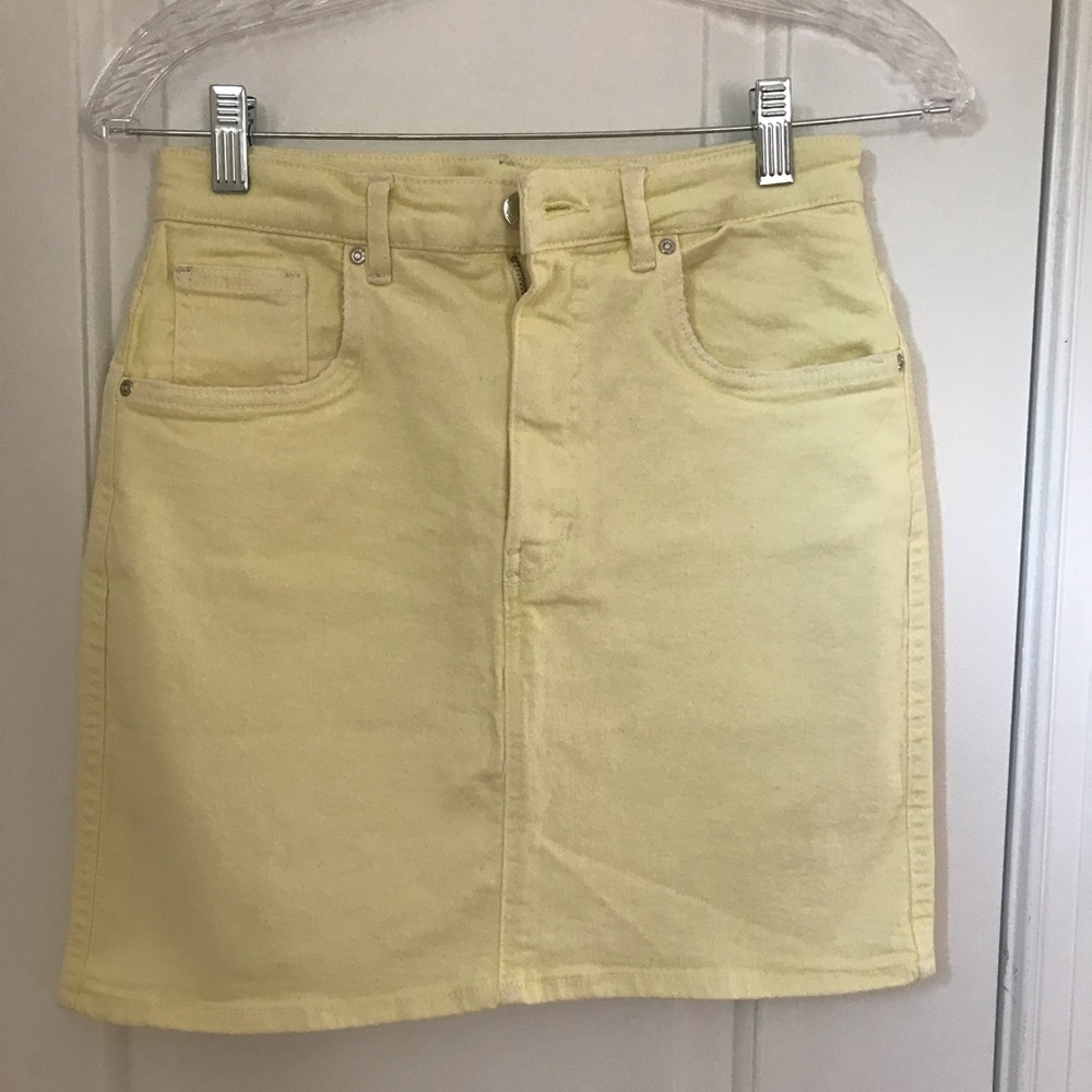 Zara mini skirt - yellow denim - size M